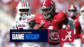 No 7 Alabama SURVIVES upset defeats South Carolina 2725  Game Recap [upl. by Suzzy627]