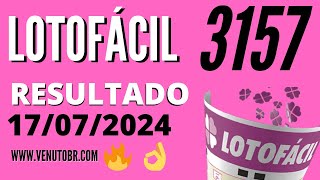 🍀 Resultado Lotofácil 3157 [upl. by Butte274]