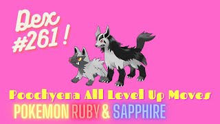 Pokemon Ruby and Sapphire  Poochyena All Level Up Moves and Evolution  Dex Entry 261 [upl. by Saum]