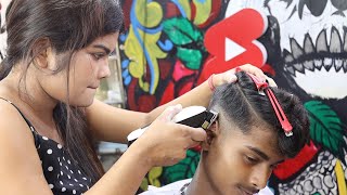 Female Barber Skin Fade Haircut  Boys Hair Transformation [upl. by Devlin]