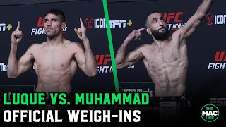 Vicente Luque vs Belal Muhammad 2  Official WeighIns [upl. by Ruhtra]