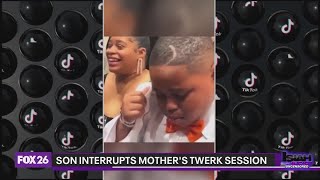 Embarrassing parents Social media star Lil James interrupts moms twerk session [upl. by Weidar860]