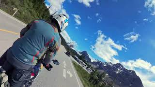 Timelapse riding Route 93 from Jasper to Banff  Insta 360x4 Hyperlapse  R1250GS Adventure [upl. by Michal]