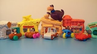 1993 THE FLINTSTONES SET OF 6 McDONALDS HAPPY MEAL TOYS FULL COLLECTION VIDEO REVIEW [upl. by Orofselet186]