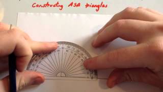 Constructing ASA triangles  Corbettmaths [upl. by Anasus250]