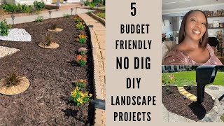 5 NO DIG Budget Friendly DIY Landscaping ProjectsSpring 🌷Outdoor Makeovers [upl. by Doug]