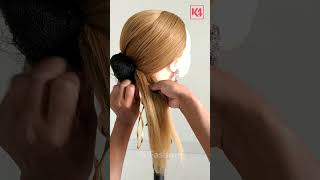 Stunning Braided Bun Hairstyle Tutorial with Ribbon  Elevate Your Look Hairstyle [upl. by Einrae]