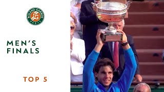 Top 5 Mens Finals  RolandGarros [upl. by Ariem]