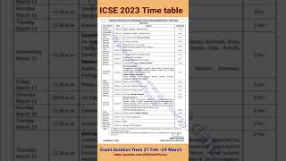 ICSE released exam date sheet 2023  Time table ICSE 2023 [upl. by Yehc]