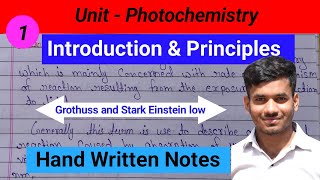 Photochemistry  Grotthuss and Stark Einstein low MScchemistry25 photochemistry [upl. by Bonar]