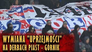 Wymiana quotuprzejmościquot na derbach Piast  Górnik 03032018 r [upl. by Thebault429]