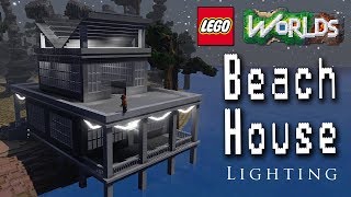 Designing and Building in Lego Worlds Lets Build a Beach House Part 2 Lighting [upl. by Arta433]