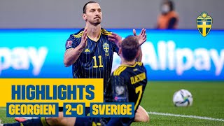 Highlights Georgien  Sverige 20  VMkval  Tung förlust [upl. by Garrett313]