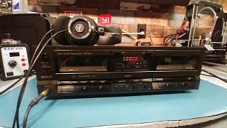 Technics RSTR155 Cassette Deck 1989CLEANING TEST [upl. by Llehsyar]