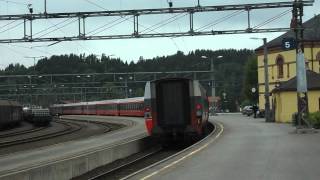 OsloBergen train stops at Hønefoss Norway [upl. by Kcirdorb415]