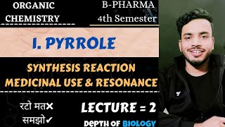 pyrrole synthesis and reactions  pyrrole organic chemistry  pyrrole resonance structures sgsir [upl. by Eade]