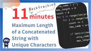 Maximum Length of a Concatenated String with Unique Characters  LeetCode 1239  Python JavaScript [upl. by Ahtis]