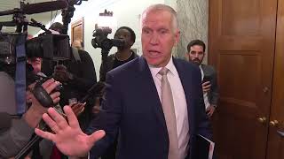 Senator Thom Tillis caught going back and forth with ProPalestinian Protesters [upl. by Oap]