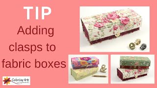 Cartonnage fabric box DIY kithow to add a metal clasp to your box [upl. by Allimak]