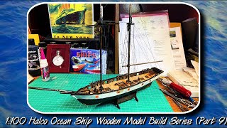 Wooden ship model build 1100 Scale Part  9 The Rigging [upl. by Schuman906]