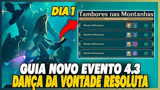 Guia Novo Evento 43  Dança da Vontade Resoluta Dia 1  GENSHIN IMPACT [upl. by Kenelm]