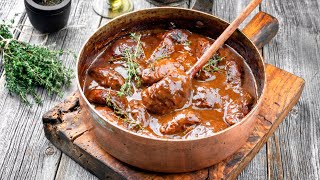 Ragout de joue de porc au vin  pork cheeks in red wine [upl. by Knowland903]