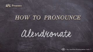 How to Pronounce Alendronate Real Life Examples [upl. by Marin]