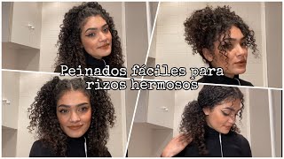 5 peinados bonitos y rápidos para cabello rizado fáciles  Nicurly [upl. by Shauna]