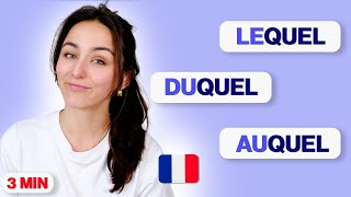 Pronoms relatifs en français  lequel duquel auquel  Explication facile [upl. by Hayyifas91]