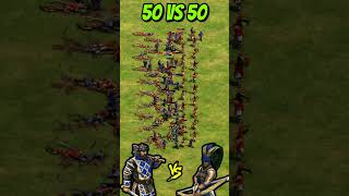 50 Warrior Priests vs 50 Elite Plumed Archers AoE2 Shorts ageofempires gaming [upl. by Yremrej]