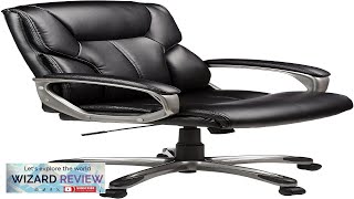 Amazon Basics Executive Home Office Desk Chair with Padded Armrests Adjustable Height Review [upl. by Flavio]