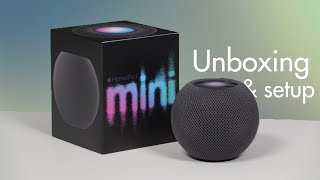 Homepod Mini Unboxing and Setup Space Grey  2021 [upl. by Dorcus]