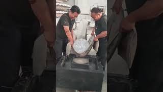 Rotating crystal stone fountain installation process [upl. by Enelrae]