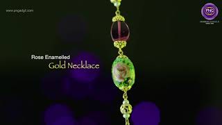 Stylish Gold Necklace Set  Rose Enamelled Gold Necklace  PNG Online Store [upl. by Anselme]