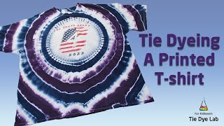 Tie Dye Designs Tie Dyeing A Printed Tshirt [upl. by Yadsnil]