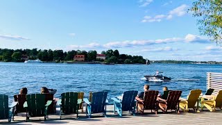 Kajen Nacka strand Stockholm Walking amp watching the boats [upl. by Arbrab]