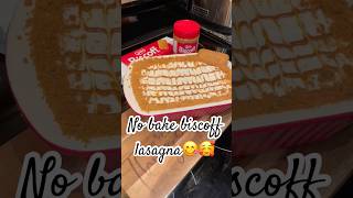 No bake biscoff lasagna😍😋 cooking biscuit biscoff spreadsmile nobake baking delicious [upl. by Krongold729]