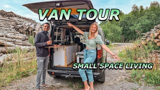 HOME MADE TINY VAN TOUR  FIAT DOBLO MICROCAMPER [upl. by Menedez]