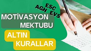 ESC Motivasyon Mektubu Nasıl Olmalı  Avrupa Gönüllü Hizmeti EVS  AGH [upl. by Kinsley]