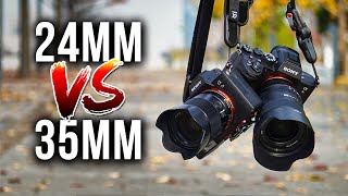 24mm VS 35mm Lenses for Travel Landscape amp Street Photography [upl. by Ehudd]