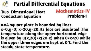 Two Dimensional Heat Conduction Equation Problem1 Partial Differential Equations [upl. by Aicil]