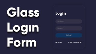 Transparency Trend Design a Sleek Glass Login Interface [upl. by Marfe]