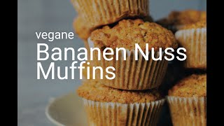 einfache vegane Bananen Nuss Muffins glutenfrei [upl. by Nomaid65]