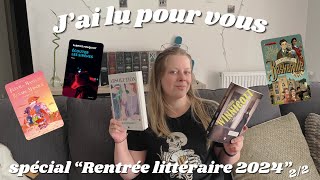 JAI LU POUR VOUS 5 très bonnes sorties de la semaine RENTREE LITTERAIRE 2024 22 📖 [upl. by Ekihc]