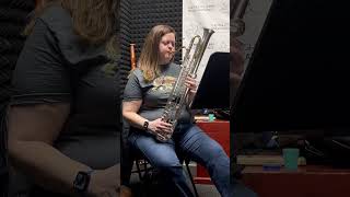 Gautrot Baritone Sarrusophone played by Robyn Watson 🎶 musicshop brassandwinds bandandorchestra [upl. by Yahsal]