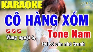 Karaoke Cô Hàng Xóm Tone Nam Nhạc Sống  Trọng Hiếu [upl. by Mailli662]