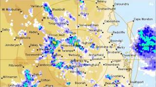 Toowoomba RADAR of deluge that caused severe flash flood January 2011 [upl. by Atsillak]