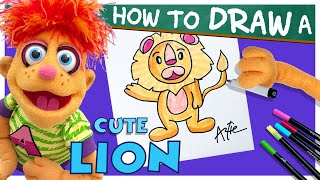 How To Draw A Cute Lion with Artie [upl. by Nyleek]