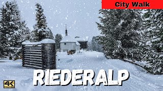 Riederalp Switzerland Walking Tour by Snowfall [upl. by Ume]