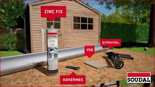 Dakgoot verlijmen en afkitten met Zinc Fix [upl. by Onitnerolf]